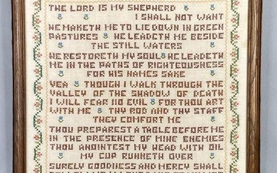 Embroidered Twenty-Third Psalm Sampler