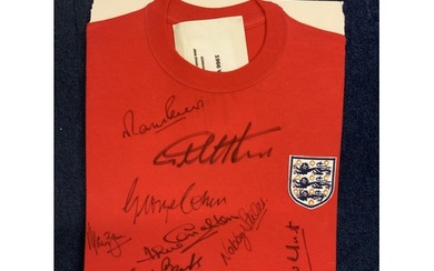 England 1966 World Cup Fully Signed Football Shirt + Cards: ...