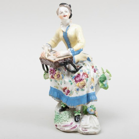 English Porcelain Figure of a Female Musician, Possibly