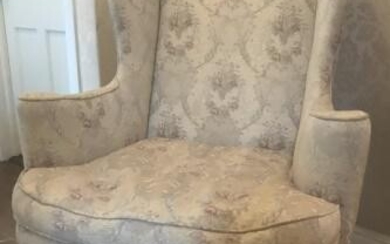 English Queen Anne Style Upholstered Armchair