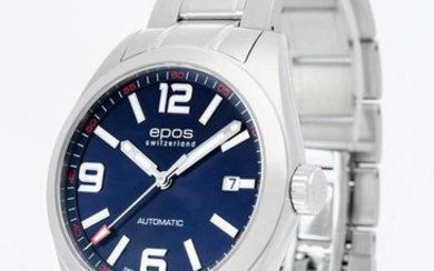 Epos - Men's blue dial automatic watch - 3411-S/S-BLU-ARAB - Men - 2011-present