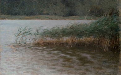 Ernest-Joseph LAURENT (1859-1929) Paysage à l'étang Huile sur...