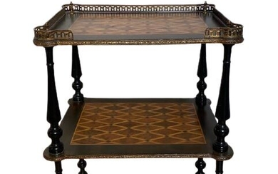 Étagère table - Intarsia - Napoleon III - Brass, Wood - 19th century