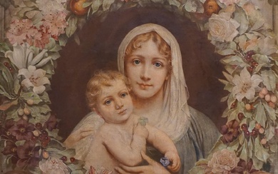 European School, 19th/20th Century, Madonna and Child, Oil on Canvas, Frame: 34 1/2 x 31 3/4 in. (87.6 x 80.6 cm.)