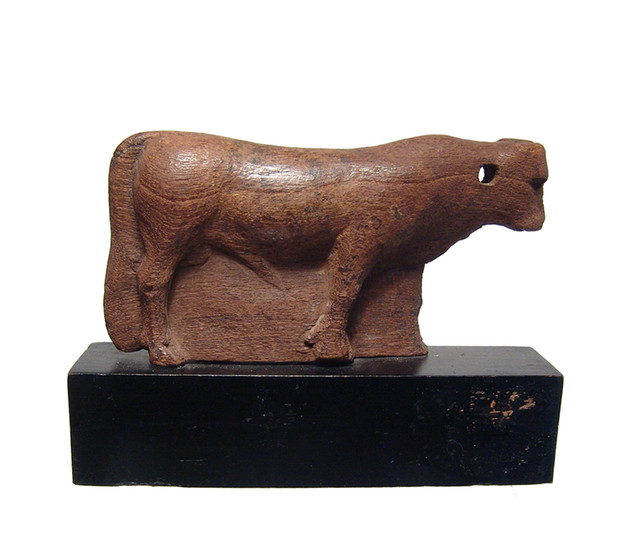 Extremely rare Egyptian wooden Apis Bull figure