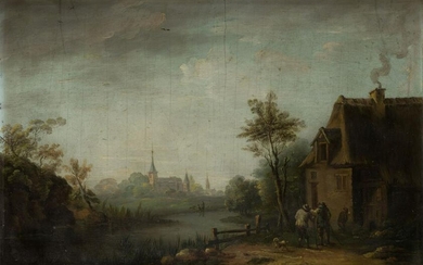 FOLLOWER OF TENIERS (XIX C/ .) "Landscape with