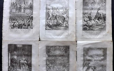 Fontaine, Nicolas 1711 Lot of 6 Antique Religious Prints