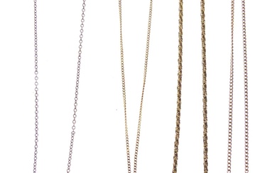 Four 9ct chains