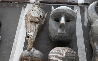 Four African Carved Wood Masks.