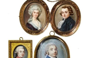 Four British portrait miniatures, 2nd half of the 18th