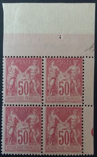 France 1900 - Sage, Type I, N under B, 50 centimes pink. - Yvert 104
