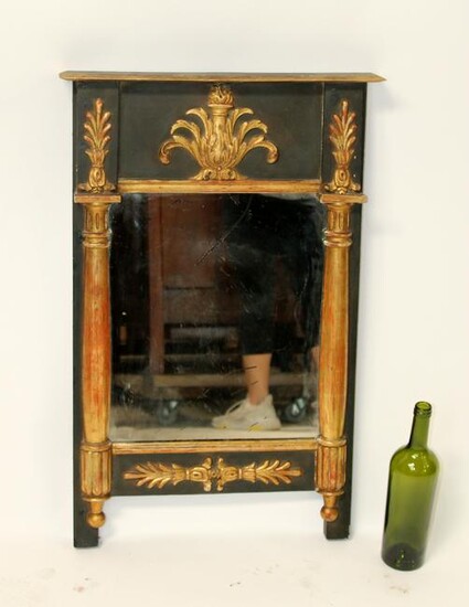French Empire painted and gold leaf mirror