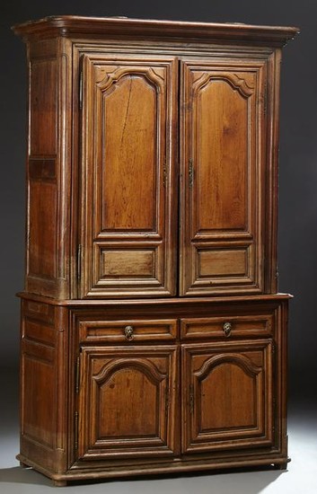 French Provincial Louis XIII Style Carved Oak Buffet a