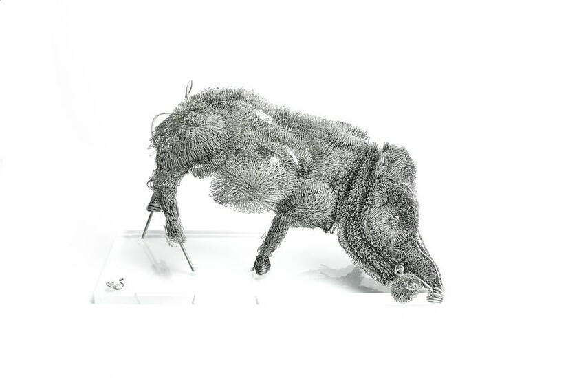French Wire Boar Sculpture