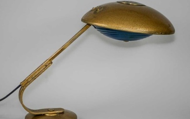French modernist mid century desk task lamp Ferdinand Solere Gold finish
