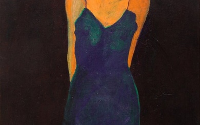 Fritz Scholder (Luiseño, 1937-2005) Mystery Woman with Purple Slip, 1990