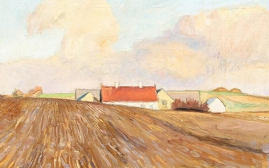 SOLD. Fritz Syberg: Landscape with a farm. Signed monogram. Oil on canvas. 47 x 66 cm. – Bruun Rasmussen Auctioneers of Fine Art