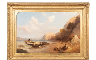 GEORGE MORLAND 'LAUNCHING THE BOAT' 1796 O/C