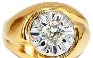 GIA Certified .53 Carat Natural Diamonds Men's Ring 14