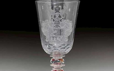 GLASS GOBLET WITH COAT OF ARMS OF A COUNT