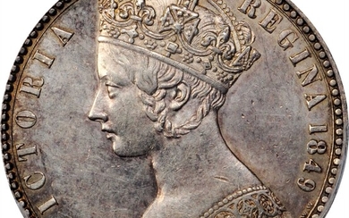 GREAT BRITAIN. Florin, 1849. London Mint. Victoria. PCGS MS-62.