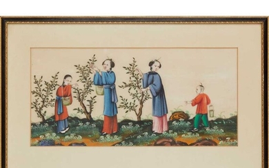 GROUP OF FIVE PITH PAINTINGS LATE QING DYNASTY-REPUBLIC PERIOD, 19TH-20TH CENTURY