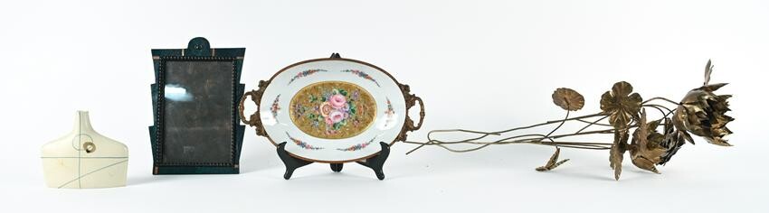 GROUPING OF (4) DECORATIVE OBJECTS INCL. LIMOGES