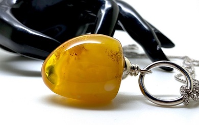 Genuine Baltic amber - Sterling silver necklace - Succinite