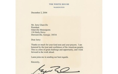 George W. Bush Typed Letter Signed as President