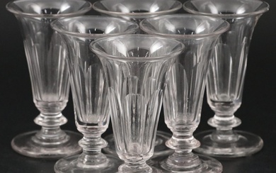 Georgian Panel Cut Jelly Glasses, Late 18th to Early 19th Century