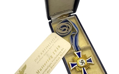German WWII Mothers Cross in Gold with Case + Kreisleiter...