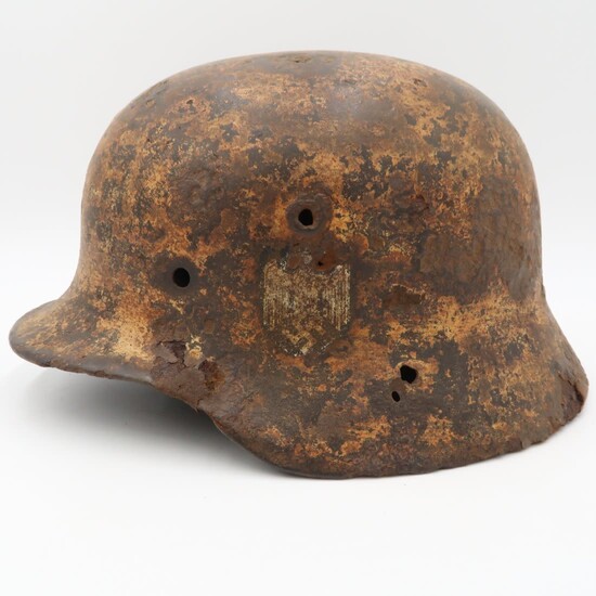 German Winter Camo Wehrmacht Helmet - Stalingrad Relic
