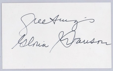 Gloria Swanson Index Card SIGNED BAS COA