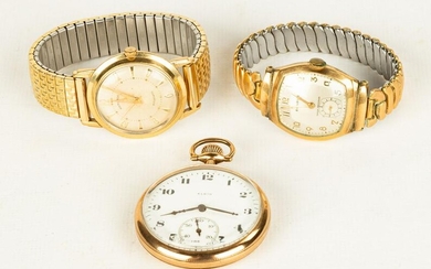 Gold Filled Elgin Pocket Watch and Wristwatches