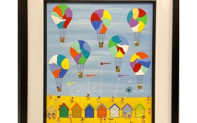 Gordon Barker (English Naïve school), 'Balloons and Kites', ...