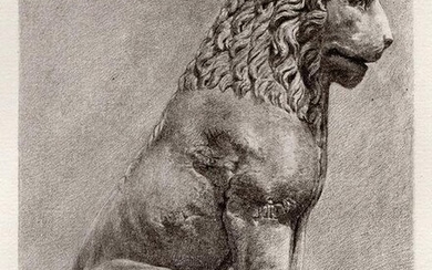 Greek Lion 1880 Engraving