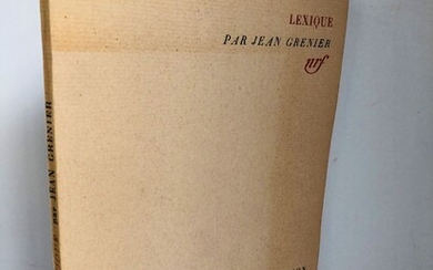 Grenier Jean. Lexique Édité chez Gallimard... - Lot 71 - Villanfray & Associés