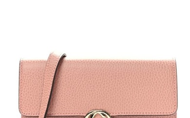Gucci Dollar Calfskin Interlocking G Chain Wallet Soft Pink