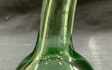 Hand Blown Emerald Art Glass Bottle