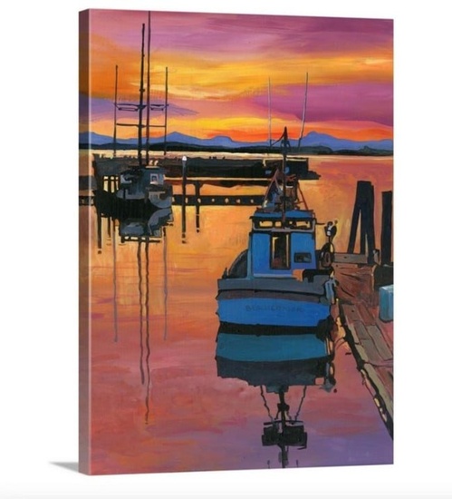 Harbor Sunset Canvas Reproduction