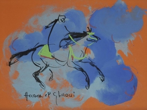 Hassan EL GLAOUI [marocain] (né en 1924) Cavalier …
