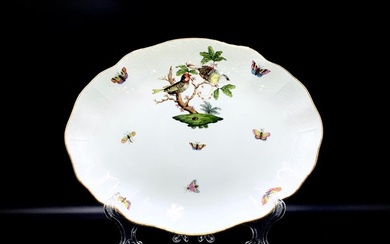 Herend - Exquisite Serving Platter (26 cm) - "Rothschild Bird" Pattern - Platter - Hand Painted Porcelain