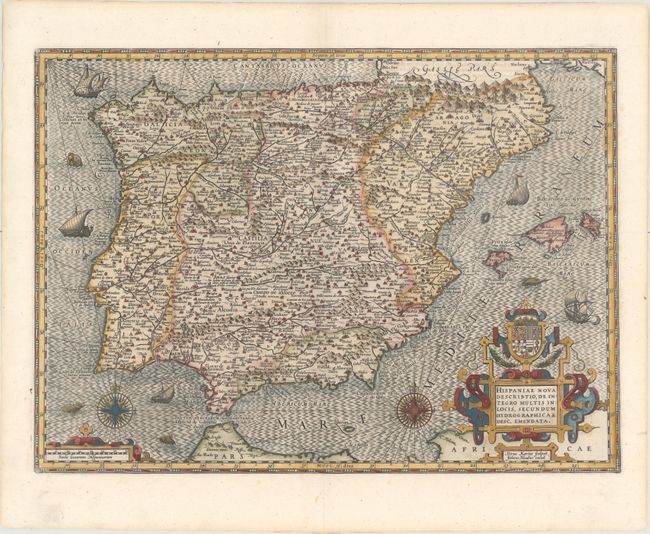 "Hispaniae Nova Describtio, de Integro Multis Inlocis, Secundum Hydrographicas, Desc. Emendata", Mercator/Hondius