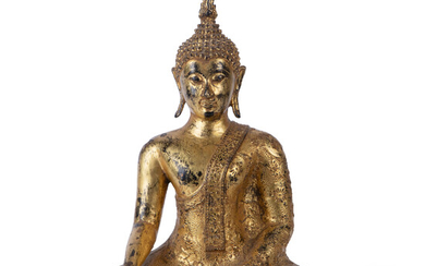 Historische Boeddha Sakyamuni (Theravada doctrine). Rattanakosin kunst, Rama IV, eind 19de eeuw, Theravada.