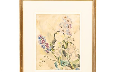 ILLEGIBLY SIGNED (LATE 19TH OR EARLY 20TH CENTURY) "SUMMER FLOWERS".