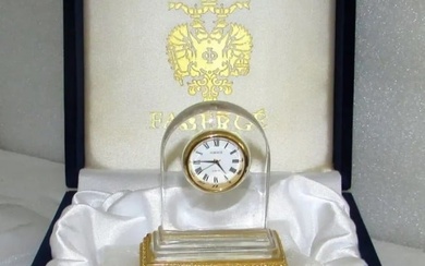 IMPERIAL FABERGE CRYSTAL AND ENAMEL CLOCK