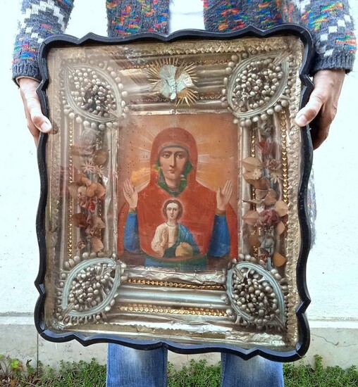 Icon, Madre di Dio del Segno - Wood - 19th century