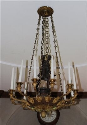 Important 19th Century French Bronze Chandelier