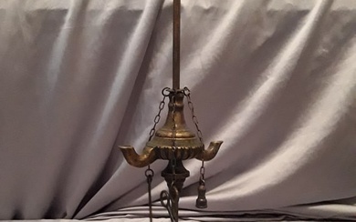 Italian Brass "Lucerna" Table Oil Lamp