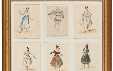 Italian School, Mid 19th Century, Costume designs for Satanella ballet (Le Carnival de Venise)
